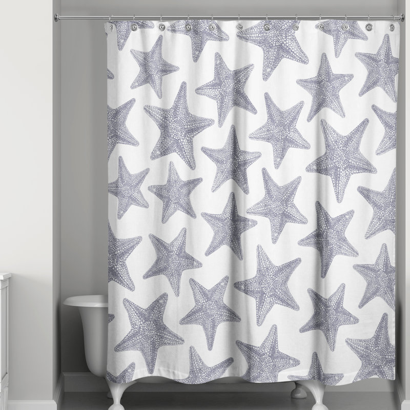 Rideau de douche simple Leeann, Marine clair