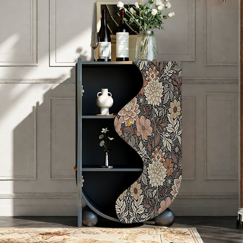 Armoire décorative en bois à double porte, Noir