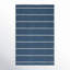 Tapis bleu / crème en laine tissé à plat à la main Creekmont-20386471