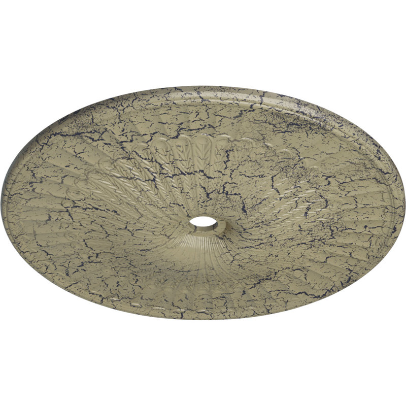 Endurathane Galveston Ceiling Medallion, 51"OD x 3 5/8"ID x 3 3/8"P (Fits Canopies up to 5 7/8"), Hand-Painted Castle Stone Crackle Finish