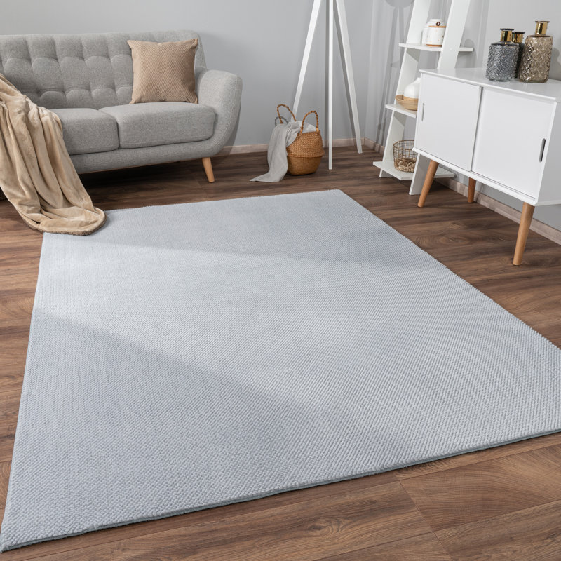 Ameenah Uniform Colour Area Rug, Rectangular 60 x 100cm, Grey/Brown/Blue