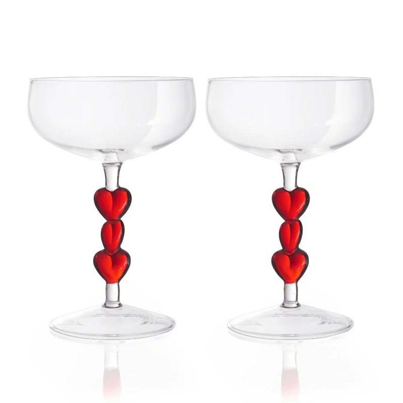 Ensemble de 2 verres coupés Red Heart
