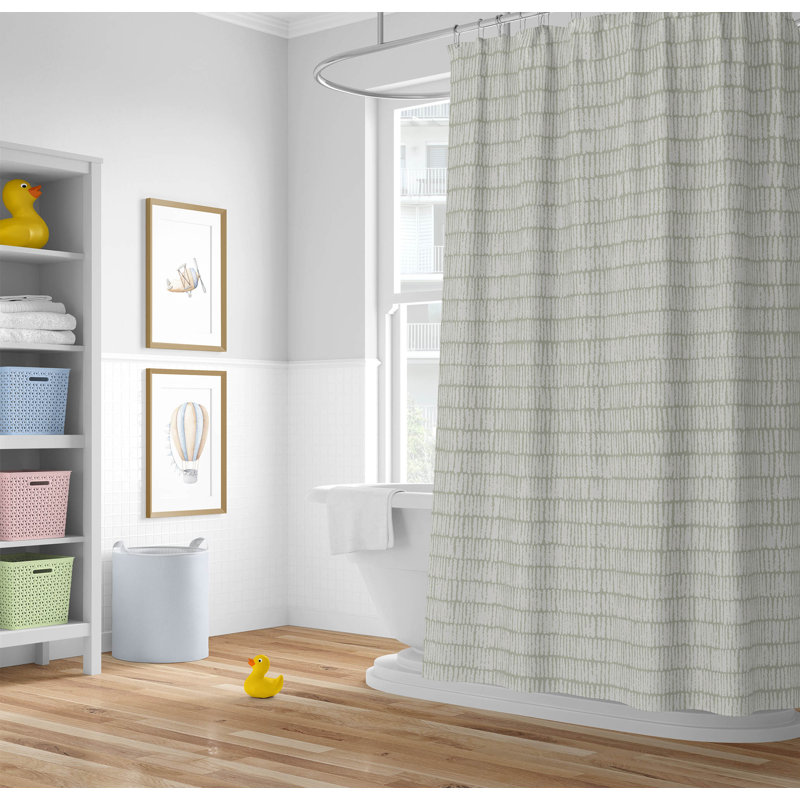 Ricky Row Ultra-Thin Lightweight Shower Curtain, Light Green