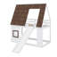 Lit superposé en bois avec toit, échelle et glissade Wood House