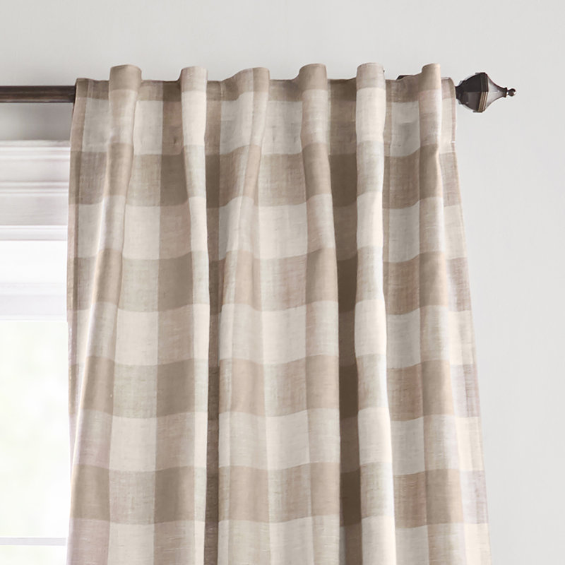 Threadmade Grainger Rod Pocket Back Tab Window Curtain, Linen - 52"W x 84"L, Linen, 52" W x 84" L