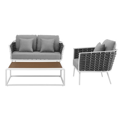 Ensemble de canapé modulaire en aluminium 3 pièces Newtok par Havenside Home