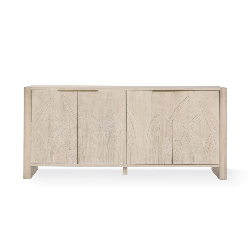 Ledro Wood 4Dr Buffet White Wash, Gray