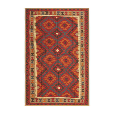 Tapis noir/orange/beige contemporain Meith