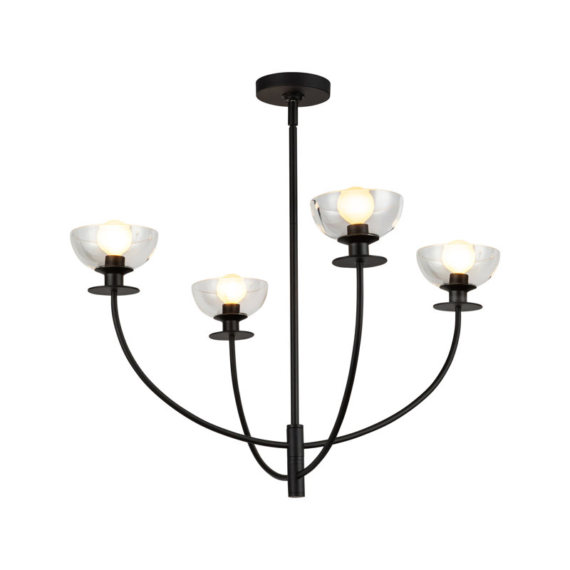 Lustre moderne 4 lumières 26 po Blakehurst, Noir mat