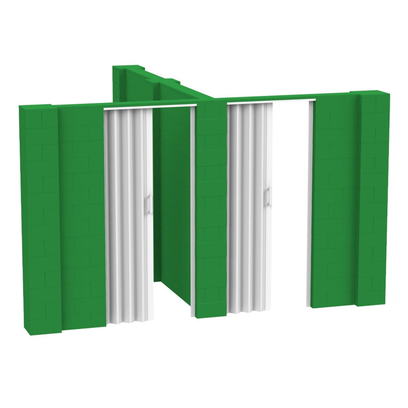Ensemble mural en forme de T avec porte Everblock, H 84 po x l 144 po x P 120 po, Vert