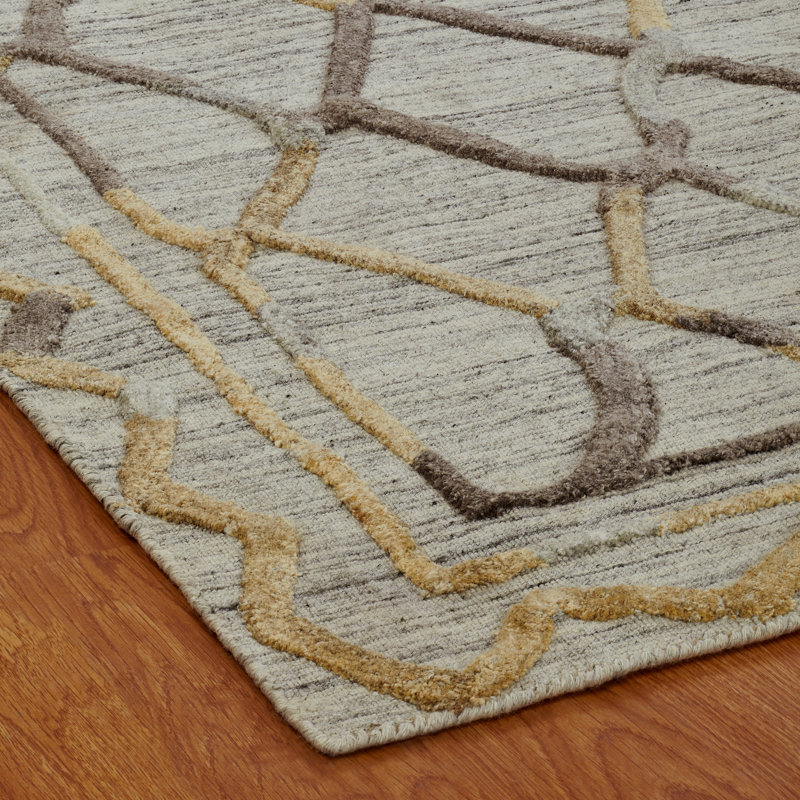 Tapis gris fait à la main Tumlin, Rectangle 2 pi x 3 pi