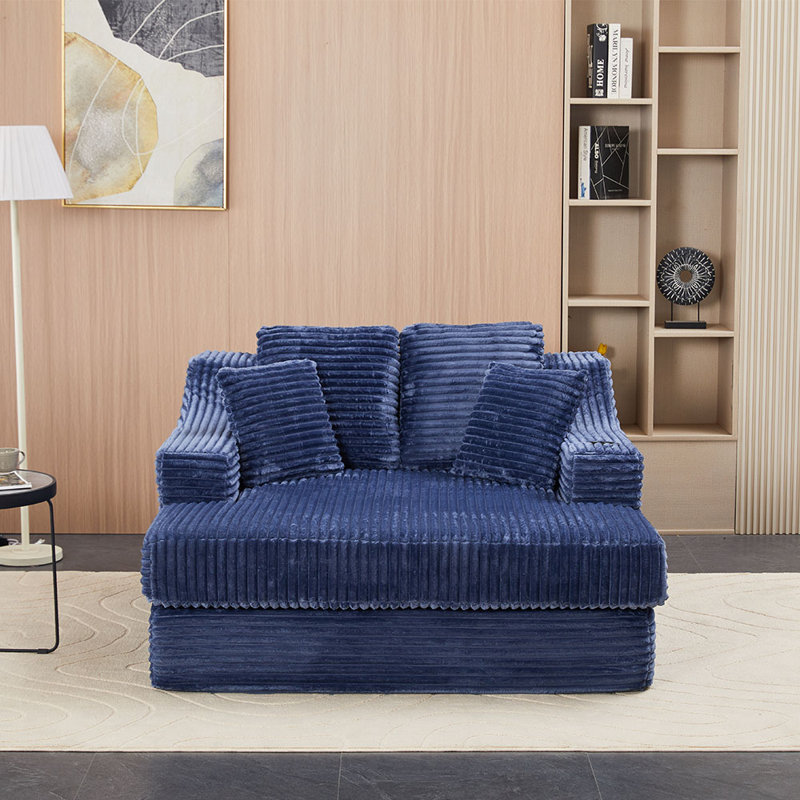 2 Seater Corduroy Sofa, Blue