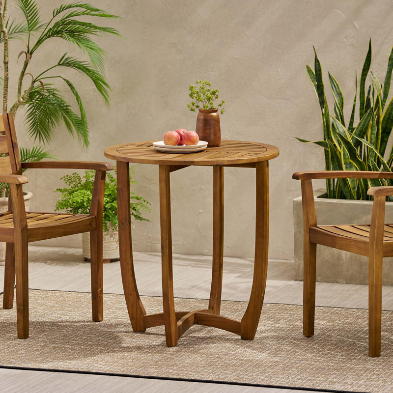 Karmesha Round Solid Wood Dining Table, Teak