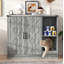 Armoire à litière pour chat avec prise de courant, meuble à litière moderne pour grandes boîtes à litière automatiques, bac à litière caché avec bac à litière, tablettes de rangement réglables, gris