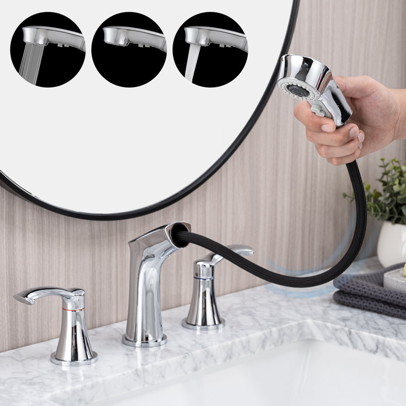 Widespread 2-handle Bathroom Faucet, Chrome