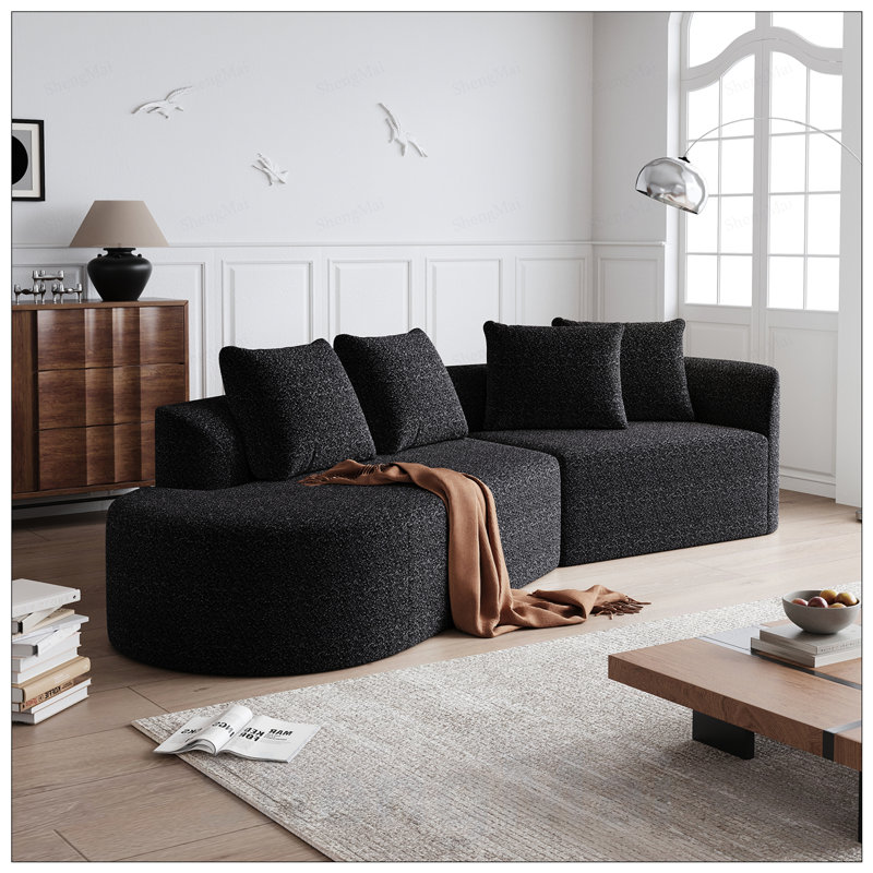 Canapé modulaire surdimensionné en chenille moderne avec siège très profond et combinaison libre pour le salon, la chambre à coucher