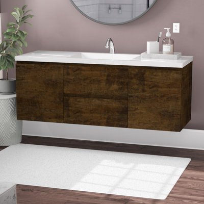 Polychronis 59.5'' Single Bathroom Vanity with Acrylic Top