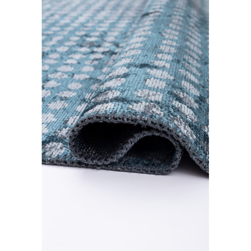 Rapture Blue/Gray Abstract Luxury Area Rug, Rectangle 7'10" x 9'10"