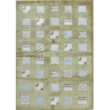 Patchwork Area Rug in Light Green/White/Blue