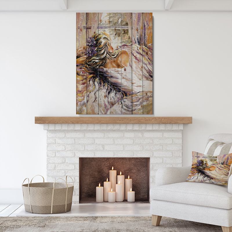 «The River over the Girl Abstract», peinture, H 20 po x l 15 po x P 1po, Bois