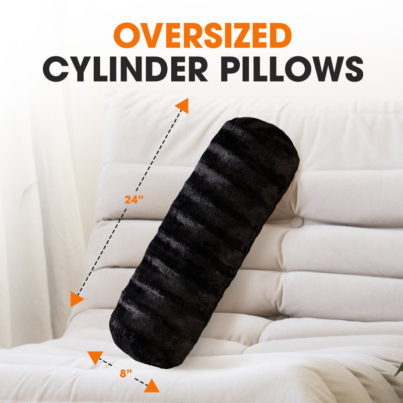 Coussin en fausse fourrure Cheer Collection, Noir