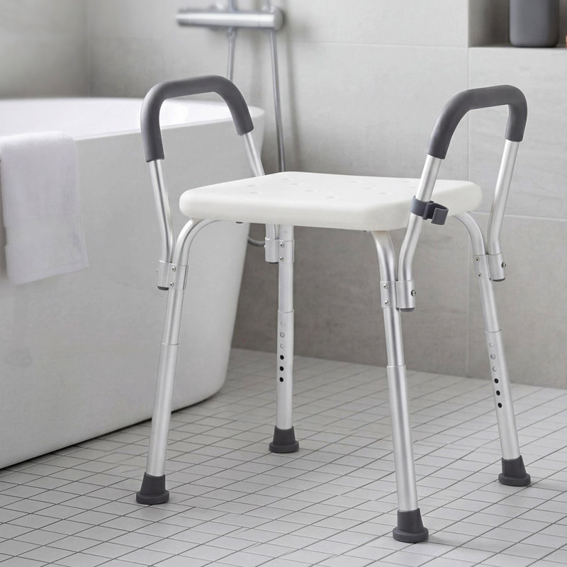 Bathroom Shower Chair Adjustable Bath Stool Seat with Handles Disabled