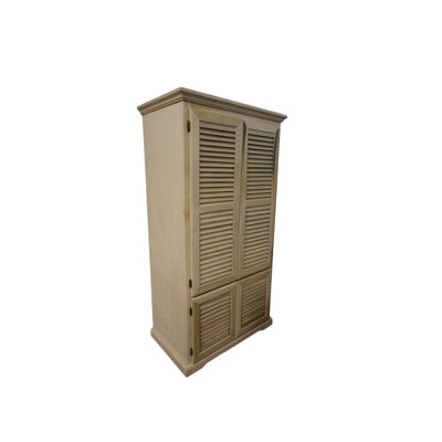 Très grand garde-manger en bois massif avec portes à volets