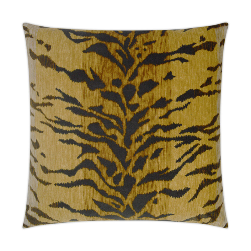 Tiago Animal Print Cotton Reversible Throw Pillow, White Animal Print, Square 24"