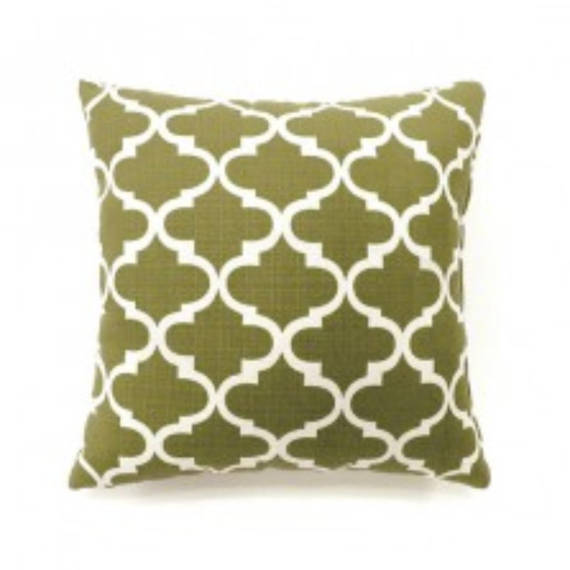 Housse de coussin carrée géométrique Ming, H 20 po x l 22 po, Vert