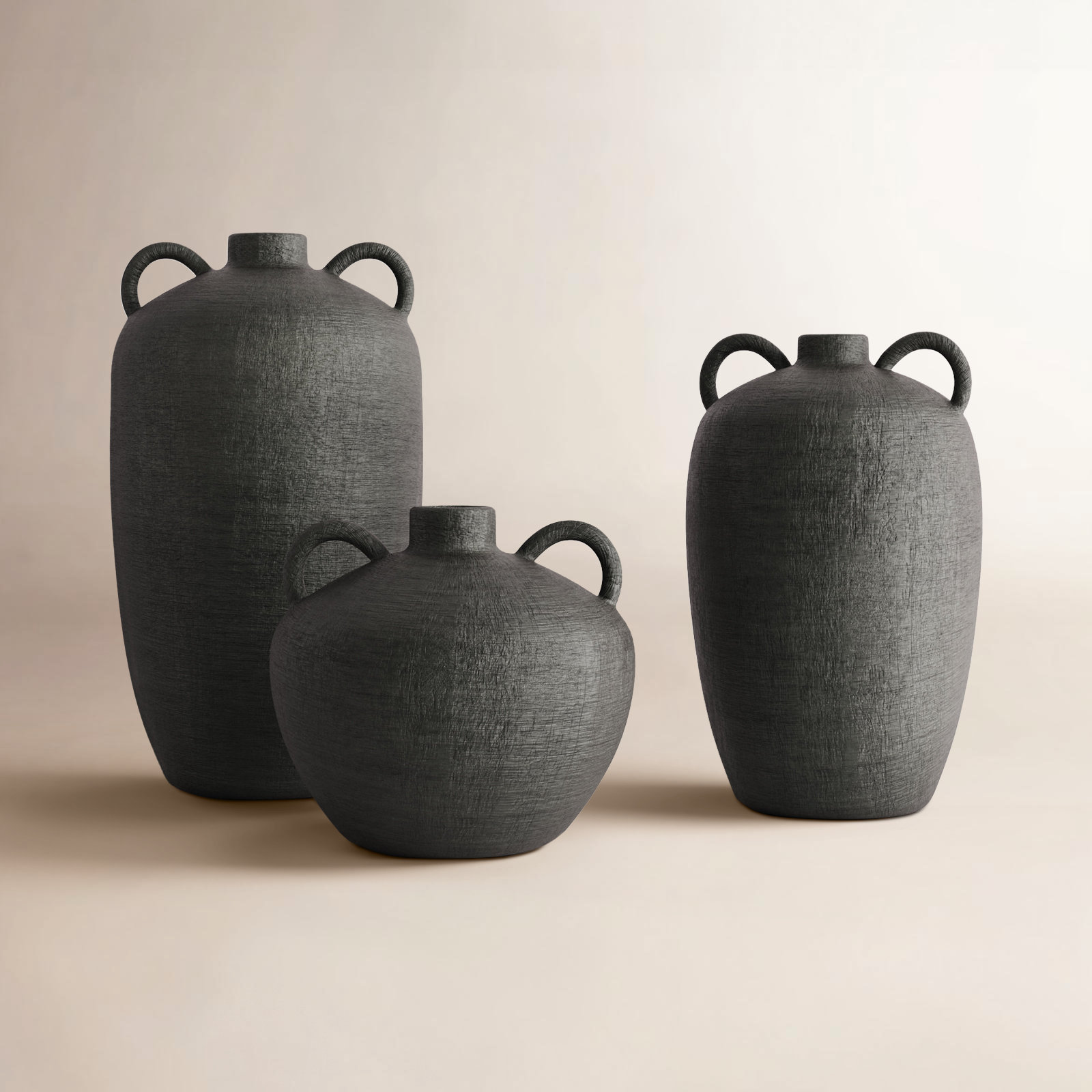 Iyanna Amphora Ceramic 3-Piece Table Vase Set