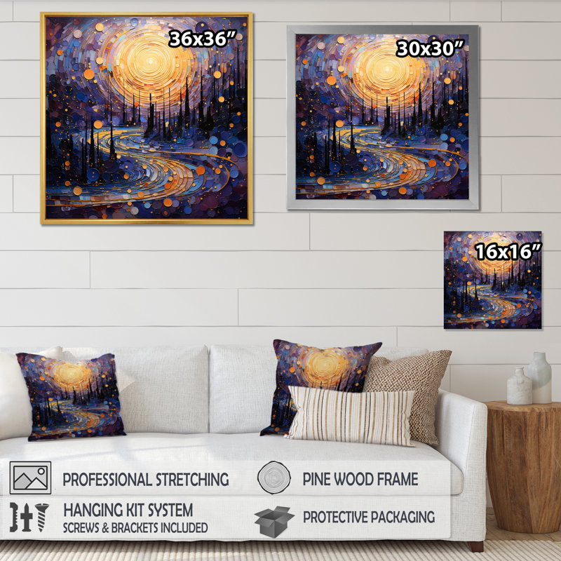 " Mystic Mosaic II ", Wrapped Canvas, 16" H x 16" W x 1" D