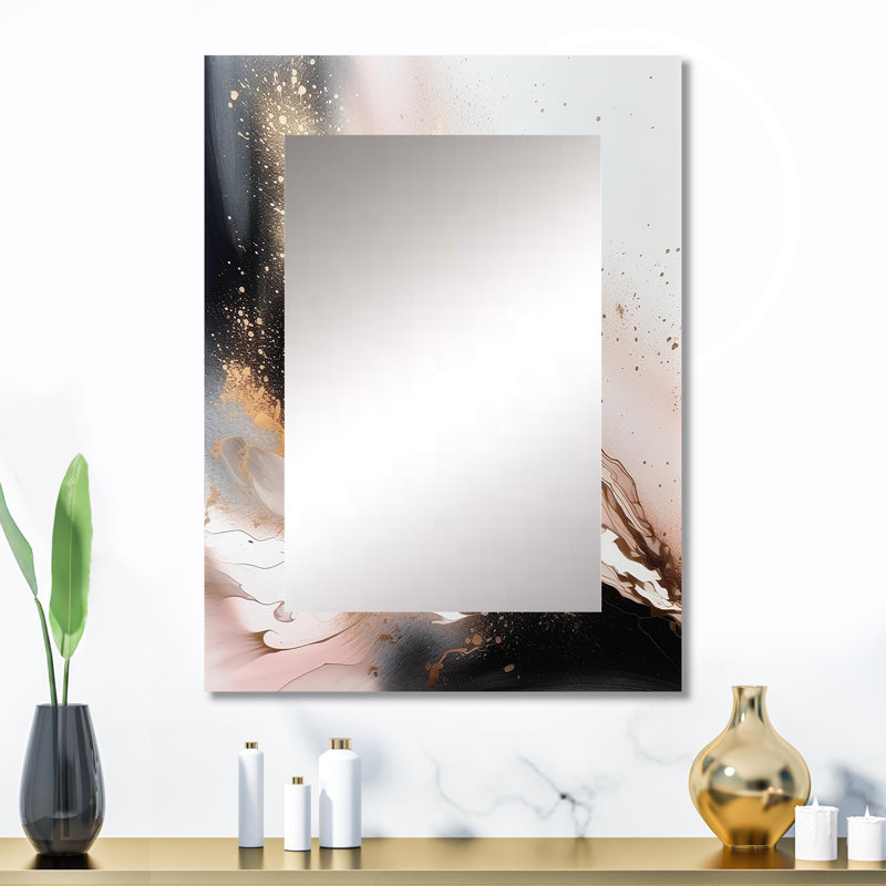 Texture de marbre noir doré - miroir décoratif en marbre, miroir mural moderne, impression d'art en métal, 32 po x 24 po