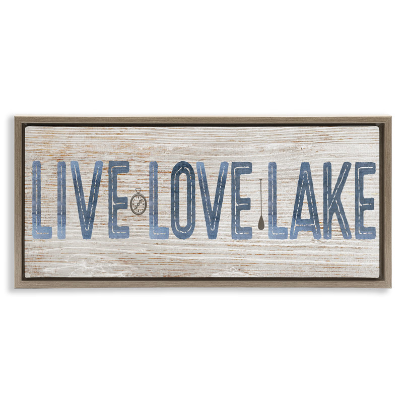 Rustic Live Love Lake, H 11 po x l 25 po, Cadre flottant orme Montalcino