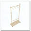 Séchoir à vêtements en bois massif avec 6 cintres en bois, conception compacte, tablette réglable