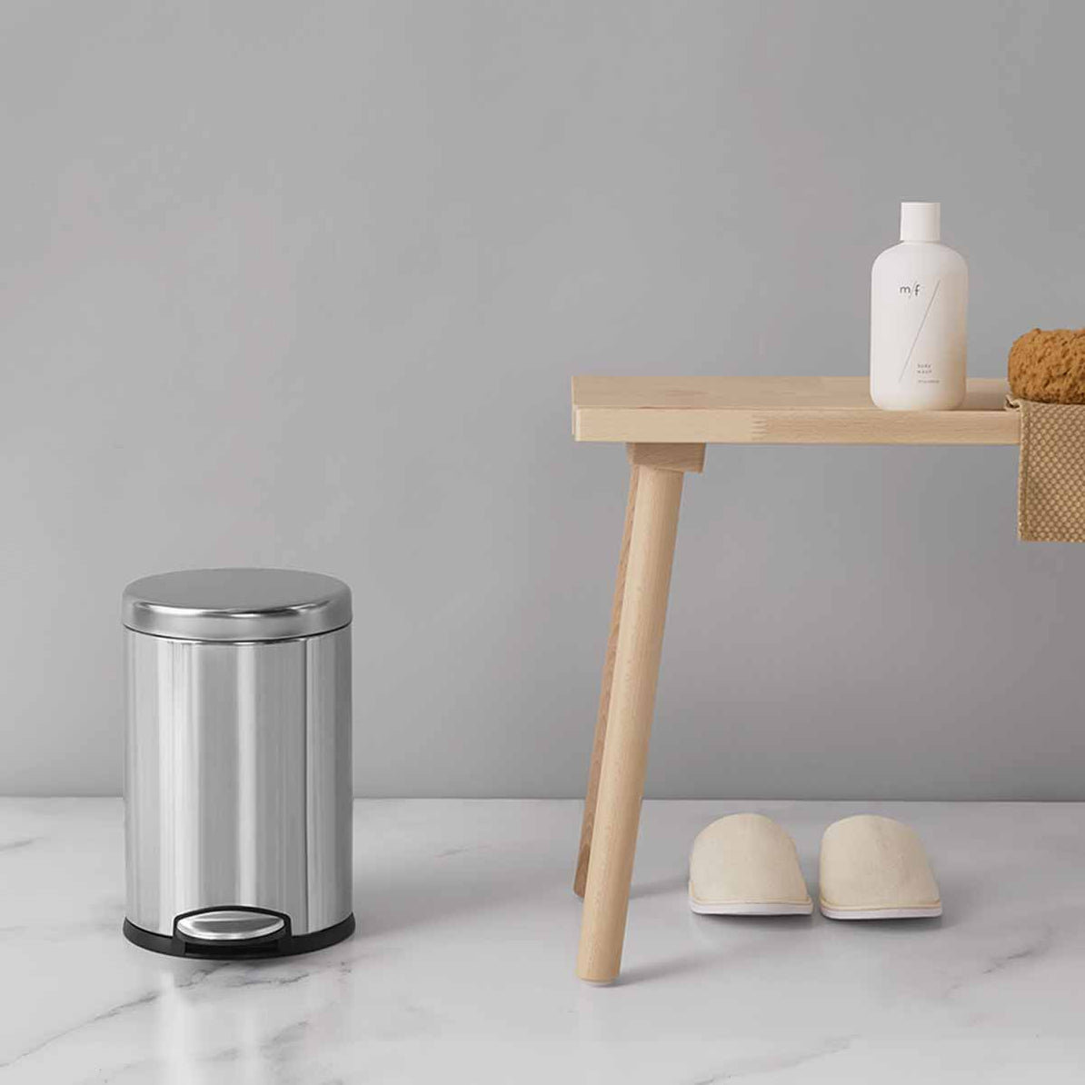 simplehuman 1.2gal Round Step-On Trash Can, Polished Chrome