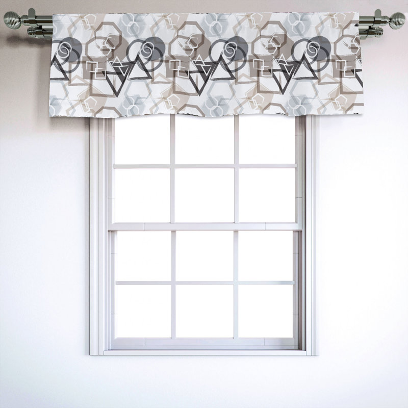 Sateen Abstract Ruffled Window Valance