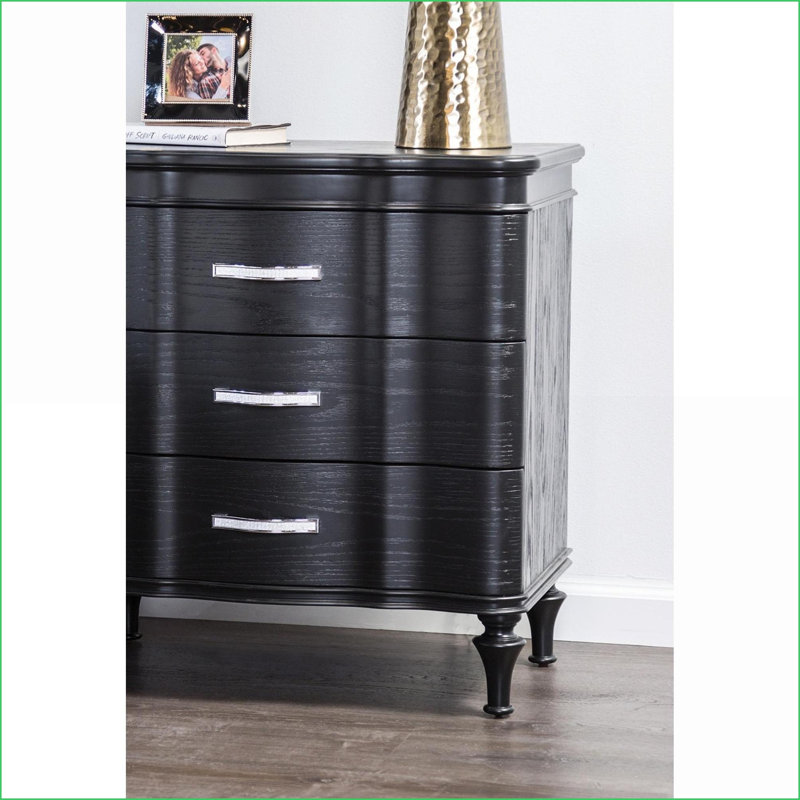 Table de chevet 3 tiroirs Black Glam