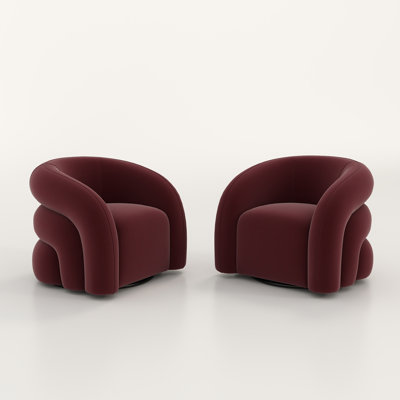 Fauteuil demi-tonneau pivotant de 34,6 po Briggette