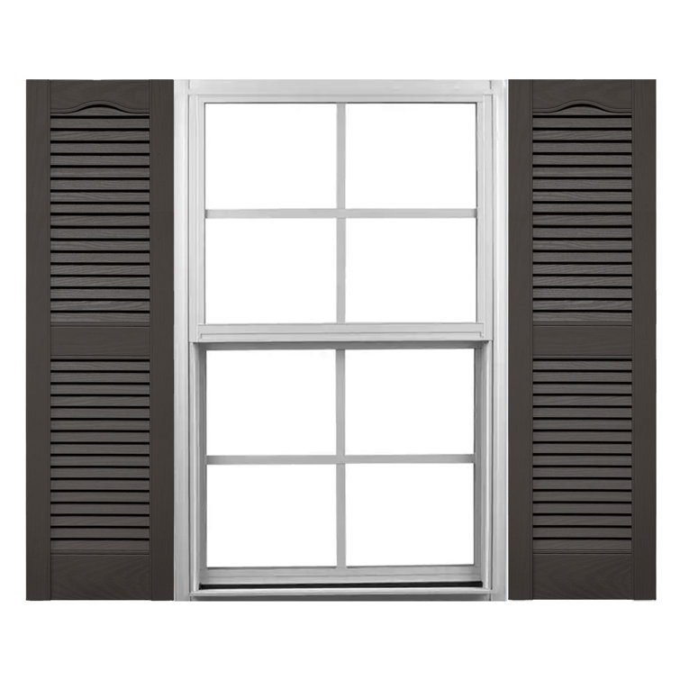 Mid-America Vinyl, TailorMade Cathedral Top Centre Mullion, Open Louvre Shutters