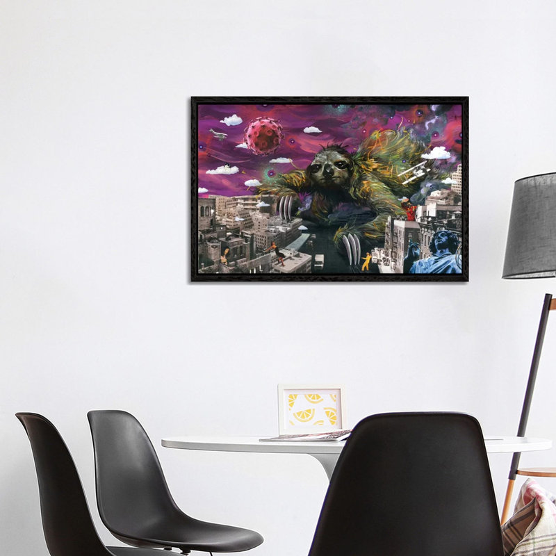 Sloth Cometh by Swartz Brothers Art - Floater Frame Print on Canvas, Black Framed Canvas, 101.6 cm H x 66.04 cm W