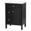 Meuble-lavabo de 24 po avec lavabo, armoire en bois massif et panneau de fibres à densité moyenne avec un tiroir rabattable, deux tiroirs standard et une tablette réglable, meuble-lavabo noir autoportant pour le rangement de la salle de bain