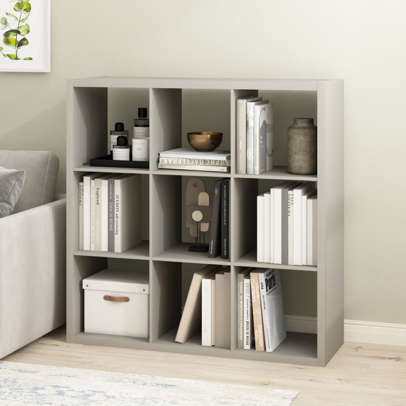 Arlton 6-Cube Bookcase, Dark Oak, (9 Shevles) 43.78"H x 43.78"W x 14.57"D