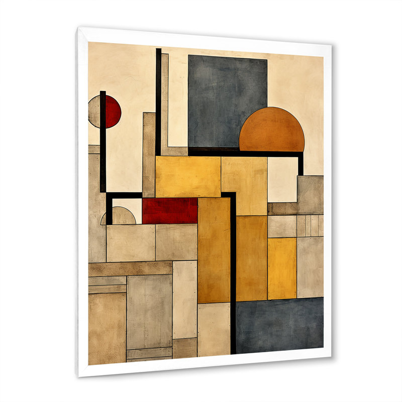 «Simplicity Of Beauty Vintage Abstract», reproduction d'art géométrique moderne, Cadre simple blanc, H 32 po x l 24 po