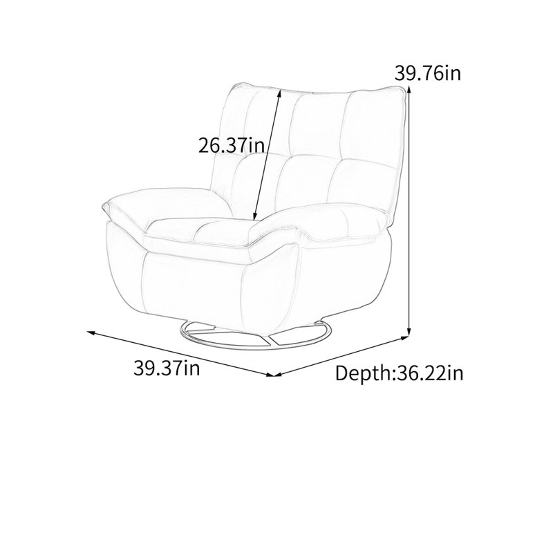 Light luxury style faux leather lounge chair, Brown