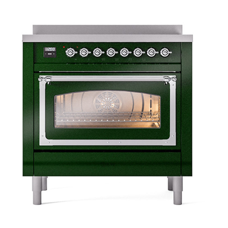 ILVE Nostalgie II Noblesse 36 po à induction, Vert émeraude / chrome