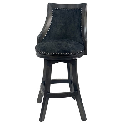 Irminger Swivel Upholstered Counter Stool with Solid Wood Frame