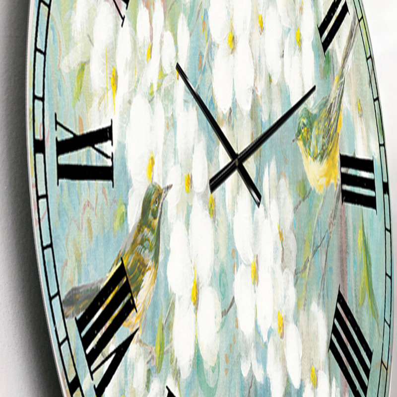 Birds on Blossom - Horloge murale traditionnelle, Petit