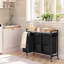 Wood Rolling Laundry Basket with Handles-900587739