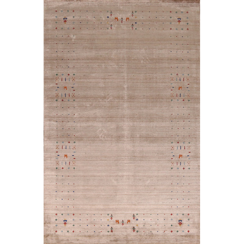 Tapis oriental en soie Gabbeh 6 x 9
