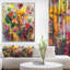 « fleurs abstract painting », reproduction de peinture à l’huile à multiples images sur toile